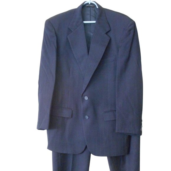 Stafford Other - Vintage Stafford Navy Blue Pinstripe Wool Suit w/ Pleated pants - Union Label